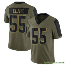 Youth Kansas City Chiefs Frank Clark Olive Game 2021 Salute To Service Kcc216 Jersey C1749